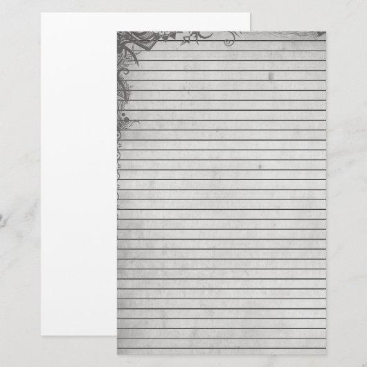 Grunge Graphic Stationery - gevoerd Briefpapier (Voorkant / Achterkant)