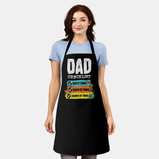 Grunge Grappige Pap Checklist Schort (Gedragen)