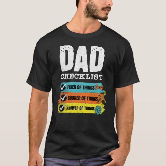 Grunge Grappige Pap Checklist T-shirt (Voorkant)