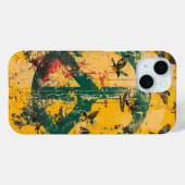 Grunge Green Peace Symbool met Vogels Hoesje (Achterkant (horizontaal))
