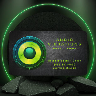 Grunge Green Speaker Car Audio Stereo Installatie Visitekaartje