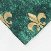 Grunge Green Velvet Fleur De Lis Mardi Gras Fleece Deken (Hoek)