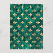 Grunge Green Velvet Fleur De Lis Mardi Gras Menu (Voorkant)