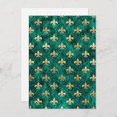 Grunge Green Velvet Fleur De Lis Mardi Gras Menu (Voorkant / Achterkant)