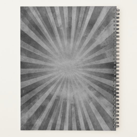 Grunge Grey Stripes Gepersonaliseerde Planner (Achterkant)