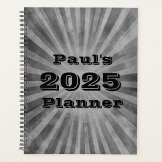 Grunge Grey Stripes Gepersonaliseerde Planner