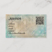 Grunge Grijs  Aangepaste QR Code Visitekaartje (Achterkant)