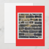 Grunge grijze bakstenen muur feestdagenkaart (Voorkant / Achterkant)