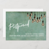 Grunge Groene Edison Lights Uitgestelde bruiloft K Kaart (Voorkant / Achterkant)