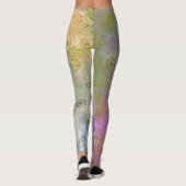 Grunge Groene en Paarse Leggings (Achterkant)