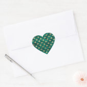 Grunge groene fluwelen Fleur De Lis Mardi Gras Hart Sticker (Envelop)
