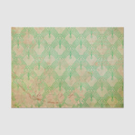 Grunge Groene Retro Art Deco Tissuepapier