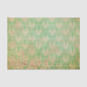 Grunge Groene Retro Art Deco Tissuepapier
