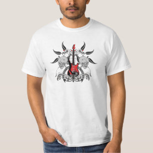 Grunge Guitar and Skull Mannen Value Shirt