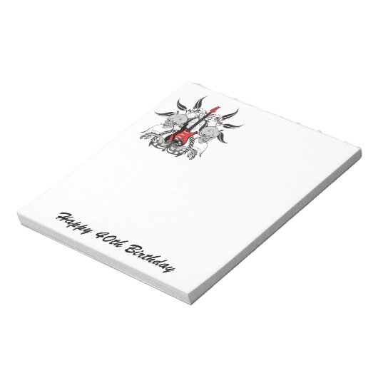 Grunge Guitar and Skull Notitieblok (Linkerzijde)