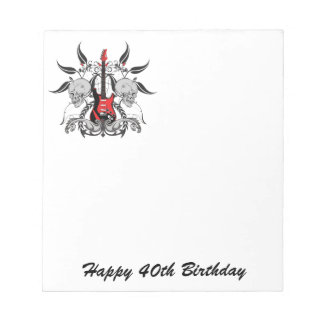 Grunge Guitar and Skull Notitieblok