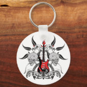 Grunge Guitar and Skull Sleutelhanger (Voorkant)