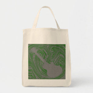 Grunge Guitar Bag, Green Tote Bag