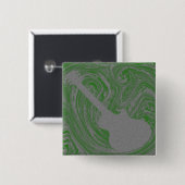 Grunge Guitar Button, Green Vierkante Button 5,1 Cm (Voorkant /achterkant)