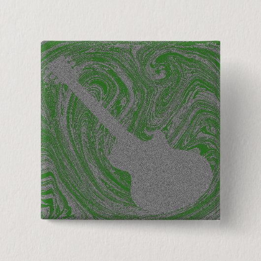 Grunge Guitar Button, Green Vierkante Button 5,1 Cm (Voorkant)