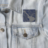Grunge Guitar Button, Royal Blue Vierkante Button 5,1 Cm (In situ)