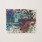 Grunge Guitar Illustration Legpuzzel (Horizontaal)