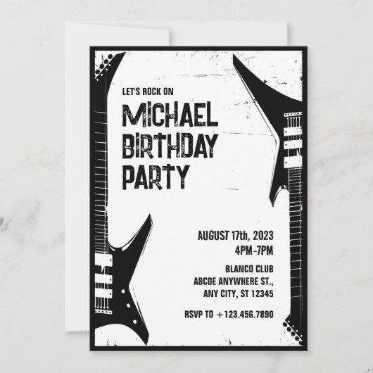 Grunge Guitar Kaart (Voorkant)