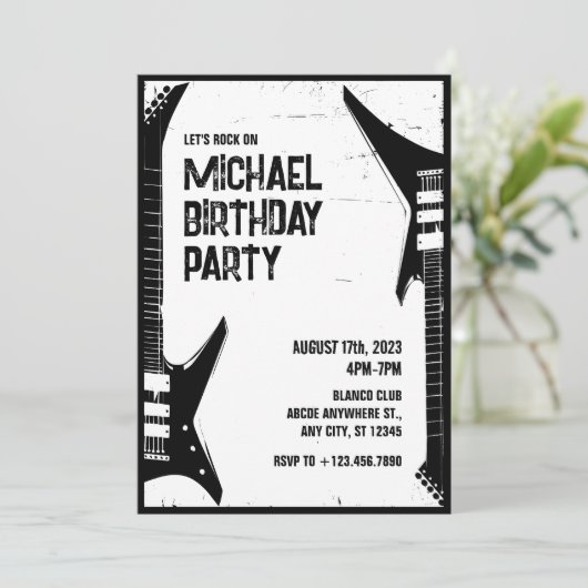 Grunge Guitar Kaart (Staand voorkant)