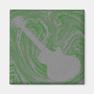 Grunge Guitar Magnet, Green Magneet