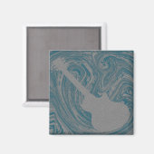 Grunge Guitar Magnet, Turquoise Magneet (Voorkant / Achterkant)