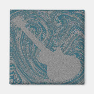 Grunge Guitar Magnet, Turquoise Magneet