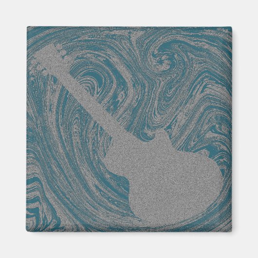 Grunge Guitar Magnet, Turquoise Magneet (Voorkant)