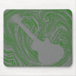 Grunge Guitar Mousepad, Green Muismat
