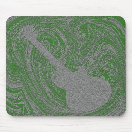Grunge Guitar Mousepad, Green Muismat (Voorkant)