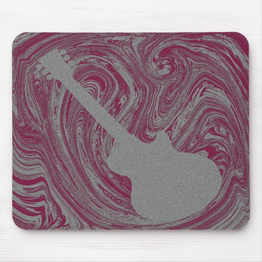 Grunge Guitar Mousepad, Roze Muismat (Voorkant)