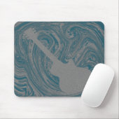 Grunge Guitar Mousepad, Turquoise Muismat (Met muis)