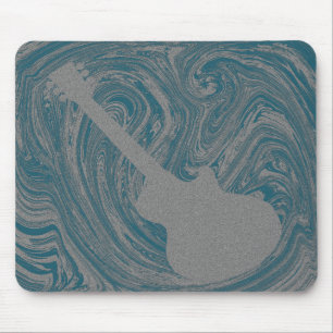 Grunge Guitar Mousepad, Turquoise Muismat