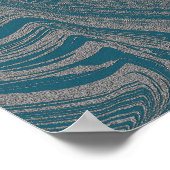 Grunge Guitar Poster, Blauwgroen Poster (Hoek)