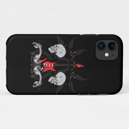Grunge Guitar Skulls iPhone4 iPhone Case (Achterkant (horizontaal))