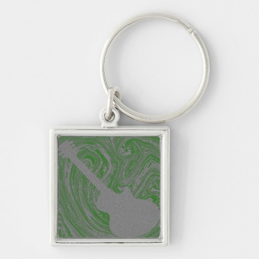 Grunge Guitar Sleutelhanger, Green Sleutelhanger (Voorkant)