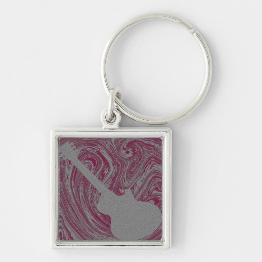 Grunge Guitar Sleutelhanger, Roze Sleutelhanger (Voorkant)