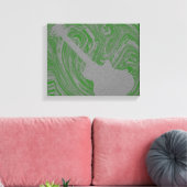 Grunge Guitar Swirls Canvas Print, Green Afdruk (Insitu (Woonkamer))