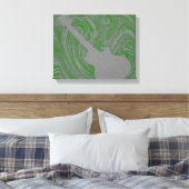 Grunge Guitar Swirls Canvas Print, Green Afdruk (Insitu (Slaapkamer))