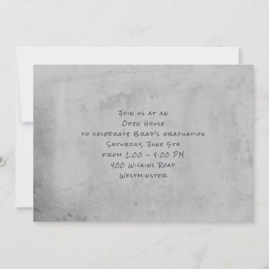 Grunge Guy Afstudeerder High School College Foto Aankondiging (Achterkant)