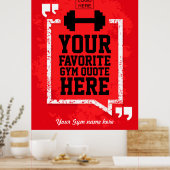 Grunge Gym lifestyle citaat gepersonaliseerd voeg  Poster (Keuken)