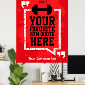 Grunge Gym lifestyle citaat gepersonaliseerd voeg  Poster (Thuiskantoor)