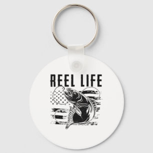 Grunge Haak Amerikaanse Vlag Visser Merch. Vissen Sleutelhanger