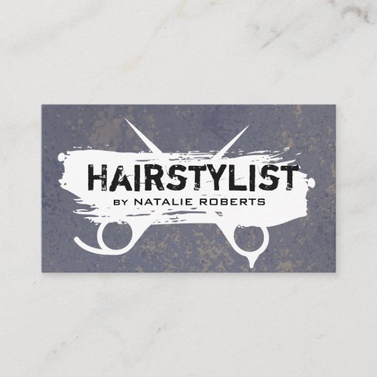 Grunge Haarstylist Scissors Visitekaartje (Voorkant)