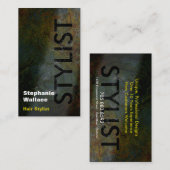 Grunge Hair Stylist Visitekaartje Black Yellow (Voorkant / Achterkant)