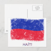 Grunge Haiti Flag Briefkaart (Voorkant / Achterkant)